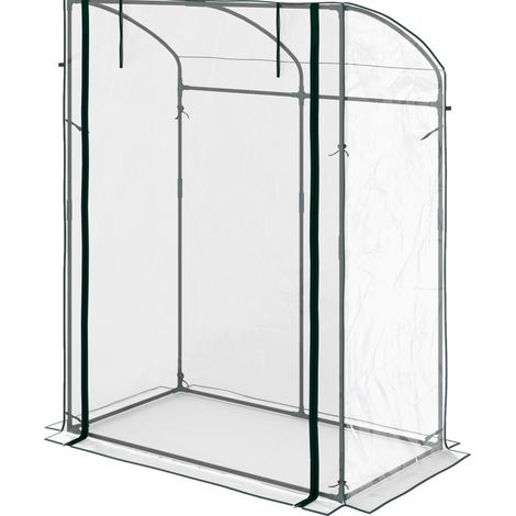 CHICFURN Invernadero de jardín 128 x 70 x 170 cm de acero, puerta con cremallera (1/5)