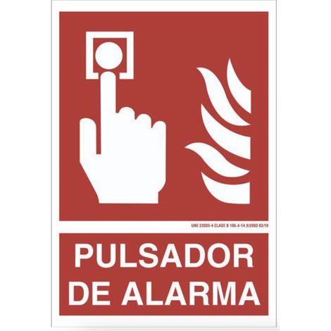 Pulsador de alarma, cartel de socorro para industrias 210X148 mm (1/2)