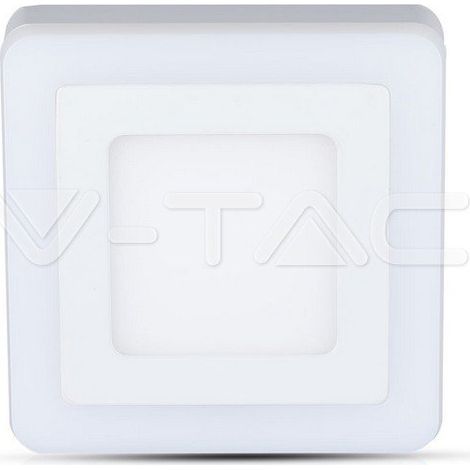 6W+2W PANNELLO LED MONTATO SUPERFICIE QUADRATO BIANCO FREDDO 6000K                                       - Luce FREDDA (1/5)