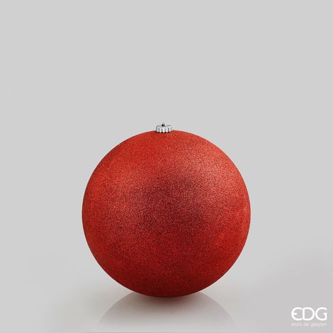 EDG Enzo De Gasperi Palla Natale Poly D 15 Cm Glitterata con Polybag Red 1 Pz