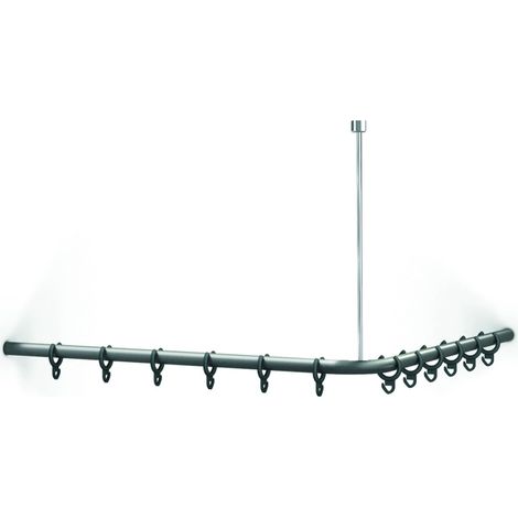 Normbau Cavere Duschvorhangstange weiß 092, 1000mm