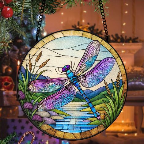 Attrape-soleil vitrail oiseau 20 cm décoration suspendue fenêtre animal lumineux cadeau Noël (1/5)
