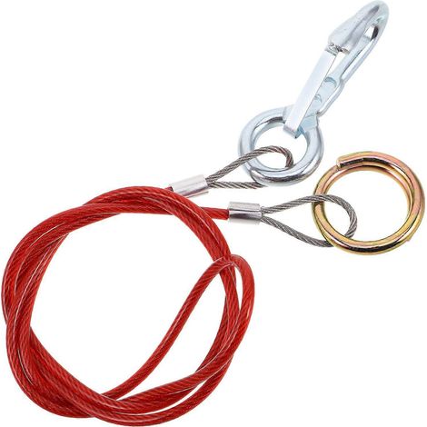 Câble de remorquage de sécurité en acier inoxydable pour remorque, câble de rupture robuste pour camping-cars et voitures, équipement de sécurité universel pour remorques. (1/4)