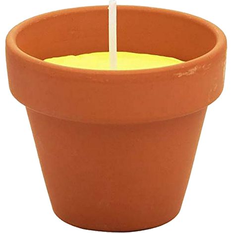 VASETTO COTTO CON CITRONELLA cf da 6 pezzi - d.7 x H.6 cm- 24 confezione - Senza Marca