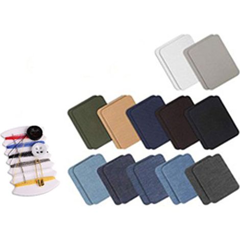 Patchs de réparation thermocollants, 24 pièces, 12 couleurs multicolores (1/5)