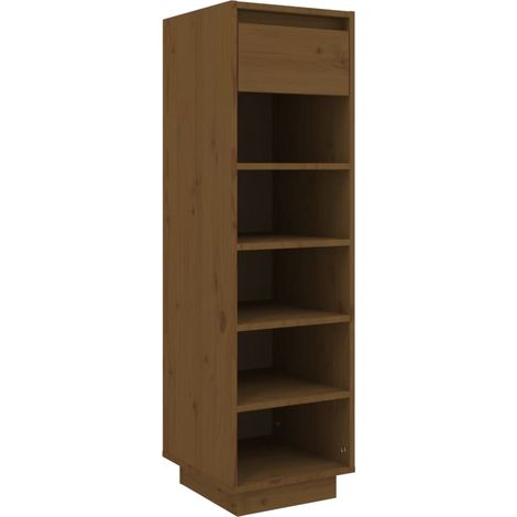 Maison Exclusive - Scarpiera ambra 30x34x105 cm in Legno Massello di Pino