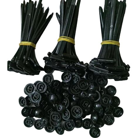 Lot de 100 boucles d'attache câble universelles en nylon - Multifonctions Robustes et autobloquantes Pour réparation quotidienne voiture Noir 100PC (1/5)