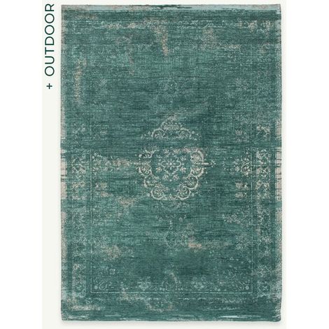 MEDALLION DESIGN - FADING WORLD MEDALLION RUG - Made in Belgium - Jacquard Flatweave mecánico - Acabado a mano - Antideslizante natural - 100% algodón - Jade - 140 x 200 CM