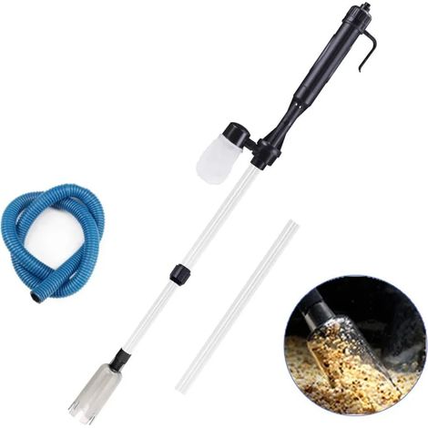 Aspiratore elettrico per sabbia dell'acquario, utilizzabile per cambi d'acqua, pulizia del substrato, dei filtri e dei detriti. (1/4)