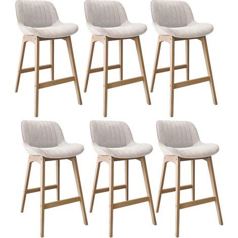 NORDEN Barhocker-Set Eiche & Cord-Samt H75cm