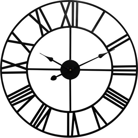 Technoline Quarzwanduhr Metall WT 1615 schwarz Standard Wanduhr