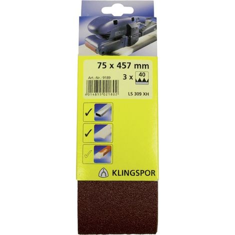 KLINGSPOR Bande abrasive sans fin 75x457 P120 3pcs. (1/2)