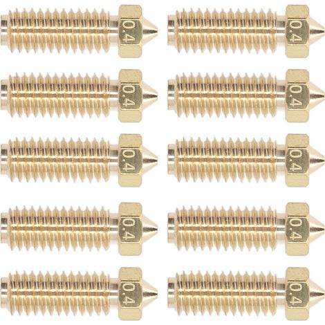 Lot de 10 buses laiton imprimante 3D conduction thermique efficace paroi interne lisse filetage M6 pour Kobra3 (1/5)