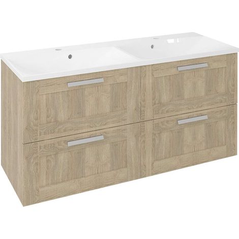 Sapho Amia - Mobile sotto lavabo doppio 1195x600x450 mm, rovere Texas AM120-2020