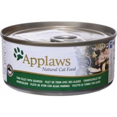 Alimento húmedo premium para gatos Applaws, 100 % atún adulto en caldo de algas, 24 x 70 g