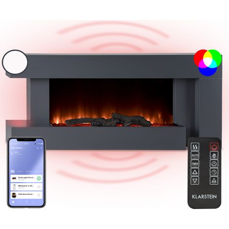 Klarstein Studio Light & Fire 2 Smart - Camino 1000/2000 W, MDF, controllo tramite WiFi