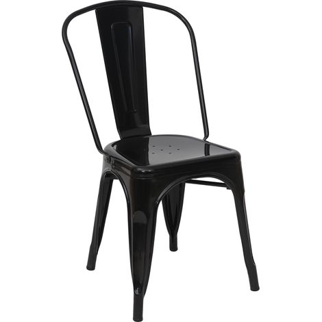 Stuhl HHG-901, Bistrostuhl Stapelstuhl, Metall Industriedesign stapelbar schwarz