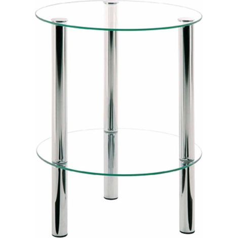 Table d'Appoint Ronde Design "Eliot" 47cm Transparent (1/3)