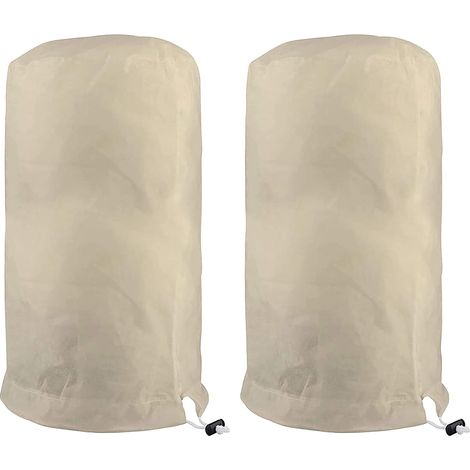 GROOFOO Voile D'hivernage Plante,Voile Hivernage Olivier,Voile Dhivernage Arbre,Housse De Protection Tomate Citronnier,Housse Hivernage pour Plantes Sac Vegetaux Jardin Tissu Non Tissé (80×100cm,Beige (1/5)