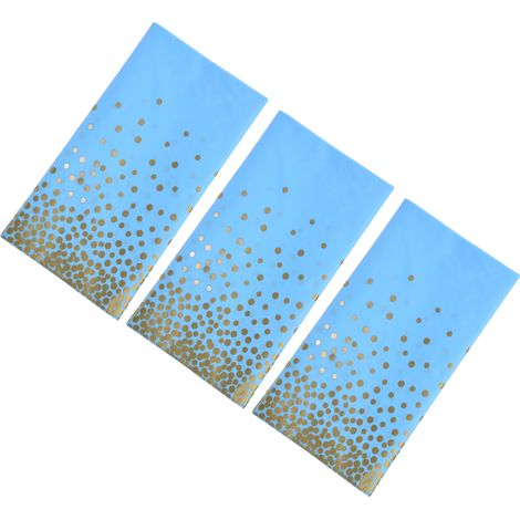 Lot de 3 nappes en plastique imperméables, aspect raffiné, jetables et portables, bleues (1/5)