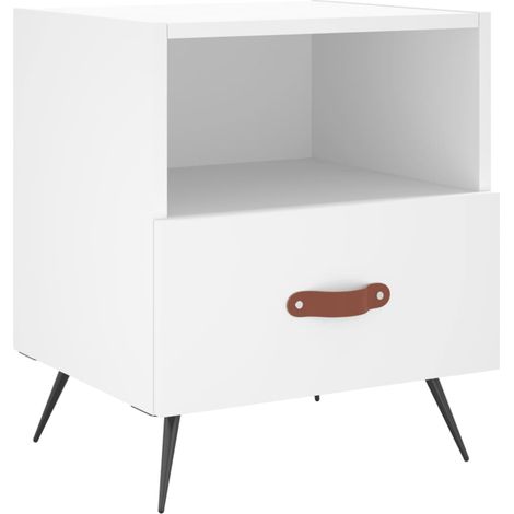 vidaXL Comodino Bianco 40x35x47,5 cm in Legno Multistrato (1/5)
