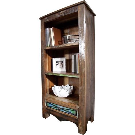 Regal Altholz 60x35x130 mehrfarbig lackiert NATURE OF SPIRIT 25