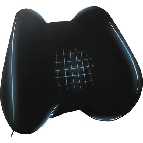 Almohada lumbar Negro Espuma Viscoelástica 40 x 32 x 13 cm vidaXL