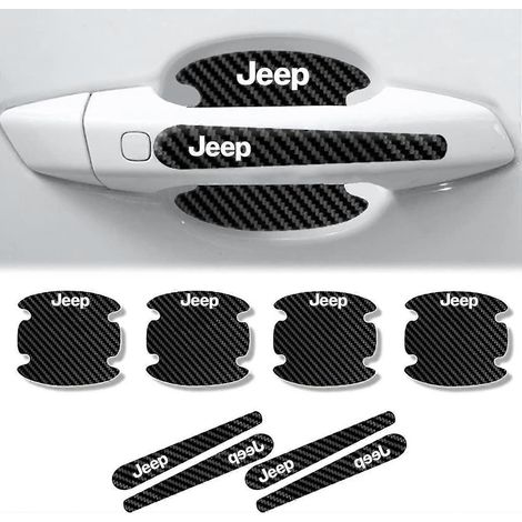 Lot de 4 films protecteurs de peinture pour poignées de portières de voiture, avec logo Jeep, accessoire extérieur (1/4)