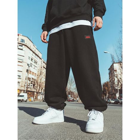 Pantaloni della tuta da uomo larghi, neri, marca Jigga Wear Badge, taglia XXL (1/5)