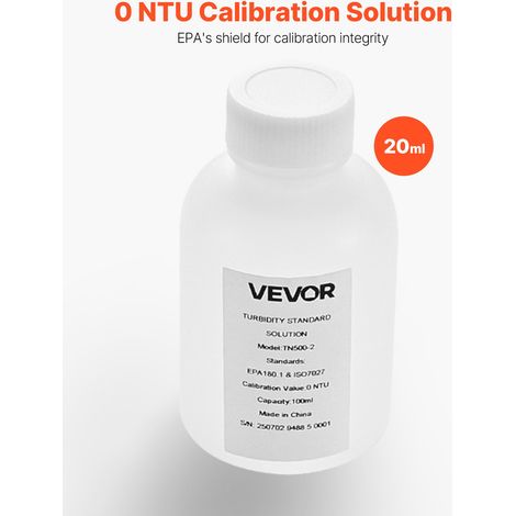 Étalon de Turbidité 0 NTU, Solution d'Étalonnage de Turbidité Standard 100 mL, Solution de Recharge pour Turbidimètre, Dérive Nulle… (1/5)