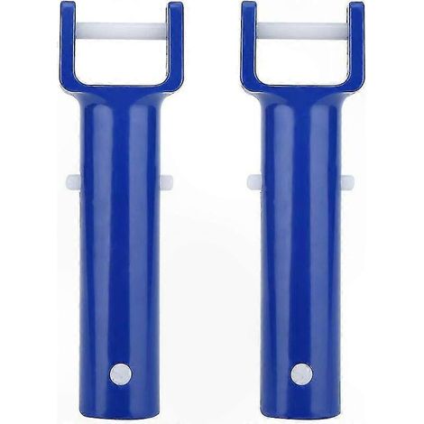 Lot de 2 pinces bleues flexibles pour manche d'aspirateur de piscine et spa, accessoires de nettoyage, fixation robuste pour perche, équipement d'entretien aquatique (1/5)