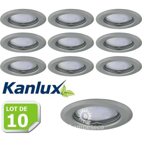 Lot de 10 Fixation de spot encastrable chrome matt D83mm marque Kanlux ref 26793 (1/3)