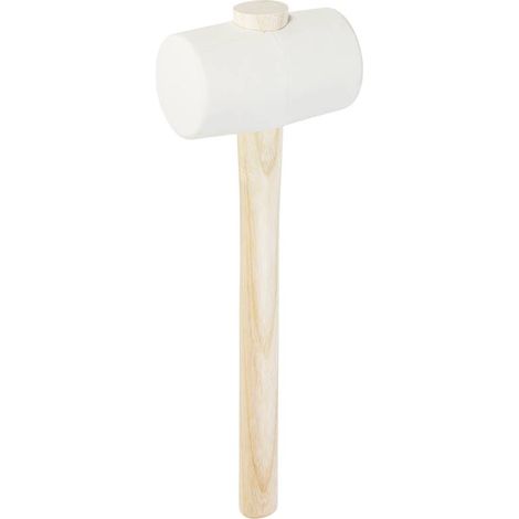 Maillet PICARD en caoutchouc blanc 65 mm x 500 g, idéal pour les travaux de précision. (1/2)