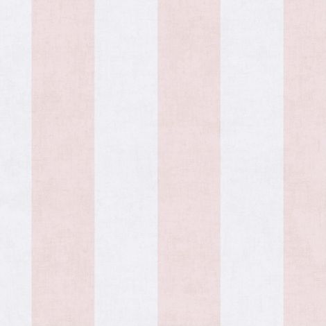 Carta da parati a righe Profhome 770782 Carta da parati TNT liscia per bambini opaca rosa bianco-crema grigio-seta 5,33 m2