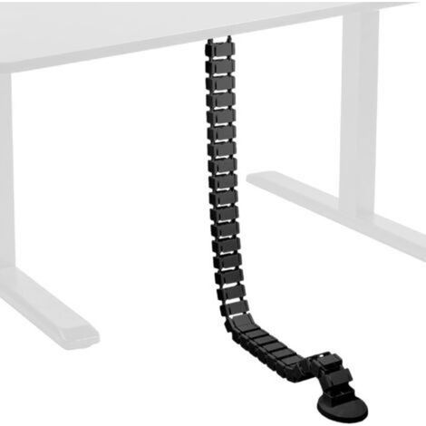 Kit de gestion des câbles Organiseur de câbles de bureau réglable en hauteur, quatre entrées, noir, 150 cm. (1/5)