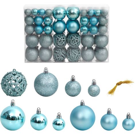 Christmas Baubles 100 pcs Turquoise 3 / 4 / 6 cm vidaXL (1/5)