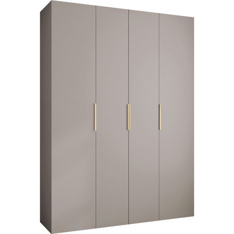 Armario Hartford 574, Dorado, 246x180x42cm, Puertas de armario: Con bisagras, Número de estantes: 12