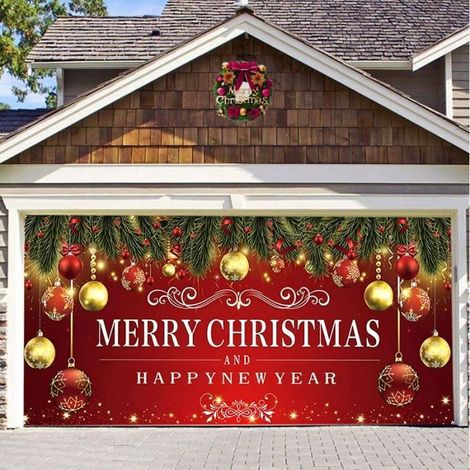 Bannière de Noël multicolore pour porte de garage, 1,5 x 2 m, pour intérieur. (1/4)