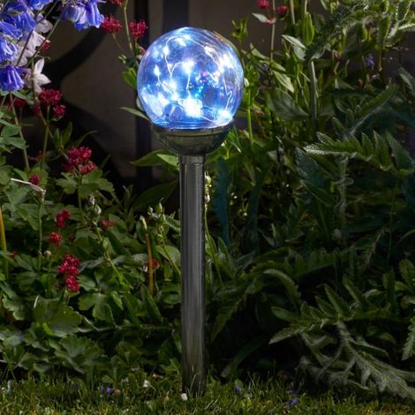 Balise globe solaire Opal en verre irisé avec filament de 10 leds (1/4)