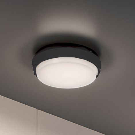 Alu Applique Et Plafonnier En Aluminium Moulé Sous Pression Gris Foncé Ip54 10W Led 3000K Diamètre 17,5 Cm Design Moderne Pour Extérieur Et Intérieur