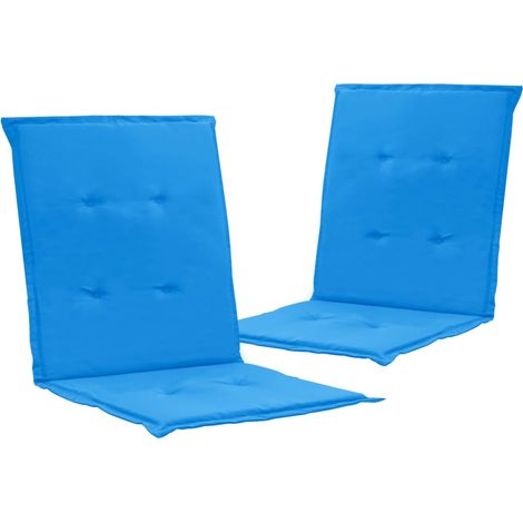 set 2 cuscini per sedia da giardino 100% poliestere blu 100 x 50 x 3 cm DEC021682