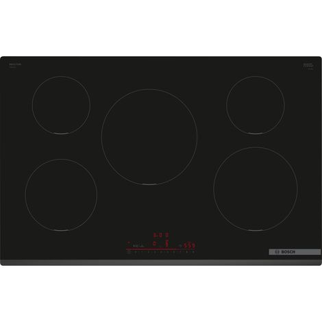 Table de cuisson à induction encastrable Bosch Serie 6 PIV831HB1E 80 cm 5 feux Noir