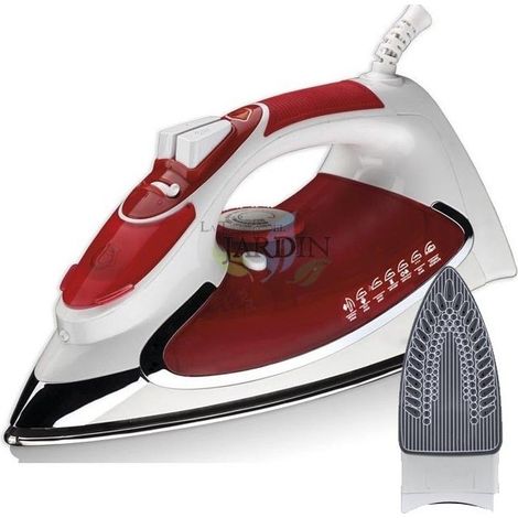 Ferro da Stiro a Vapore 2200W, Effetto Pressing - Vapore Verticale - Piastra Rivestita in Ceramica Rossa, TH-PV2201R