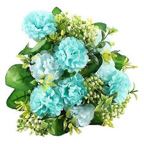 Fleurs artificielles en soie, chrysanthèmes réalistes, faciles d'entretien, pour un bouquet de mariage. Petites fleurs en bouquet.lac bleu (1/5)