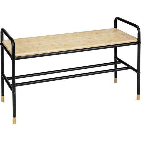 Schuhregal mit Bambusablage LOFT, 80 x 50 x 33,5 cm, WENKO