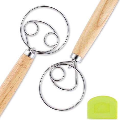 Fouet danois compatible avec un pétrin hollandais en acier inoxydable compatible avec la cuisson (1/5)