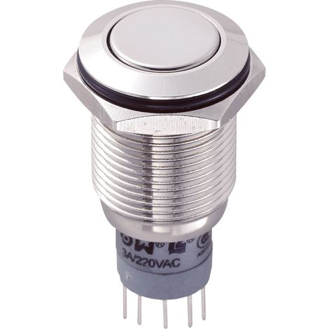 TRU COMPONENTS 701931 LAS2GQF-22/N/P Vandalismusgeschützter Drucktaster 250 V/AC 3 A 2 x Ein/(Ein) t (1/3)
