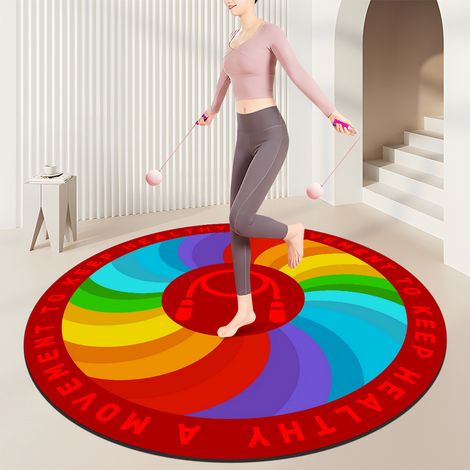 HSS-Tapis de gym à domicile, tapis absorbant les chocs et le bruit pour salles de sport,convient pour la corde à sauter et les exercices cardio - rond de 100 cm de diamètre-140x140cm