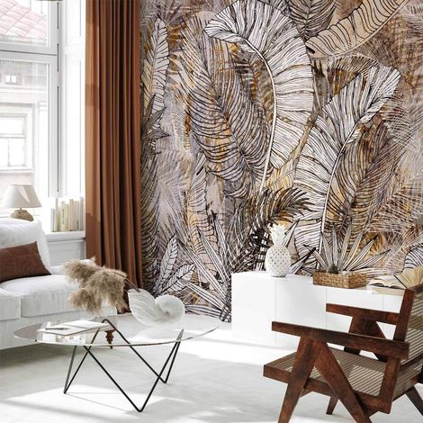 Papel pintado artgeist Honey Plumes autoadhesivo color vivos 150x105 cm