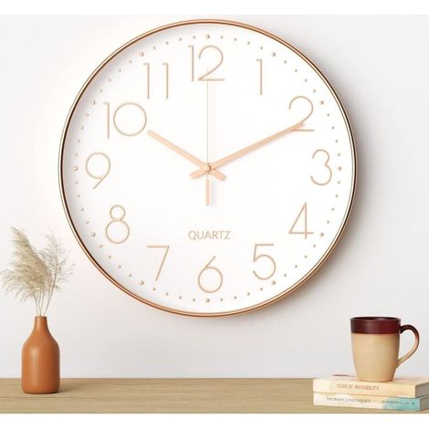 Horloge Murale, 30CM (12 Pouces) Moderne Horloge Murale silencieuse, Mouvement à Quartz Silencieux (1/5)